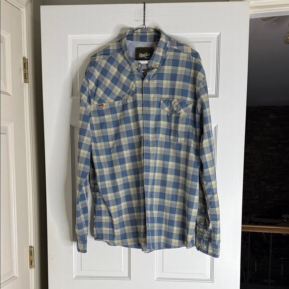 Howler Brothers Navy and Beige Checkered Shirt. Large. - Picture 1 of 6